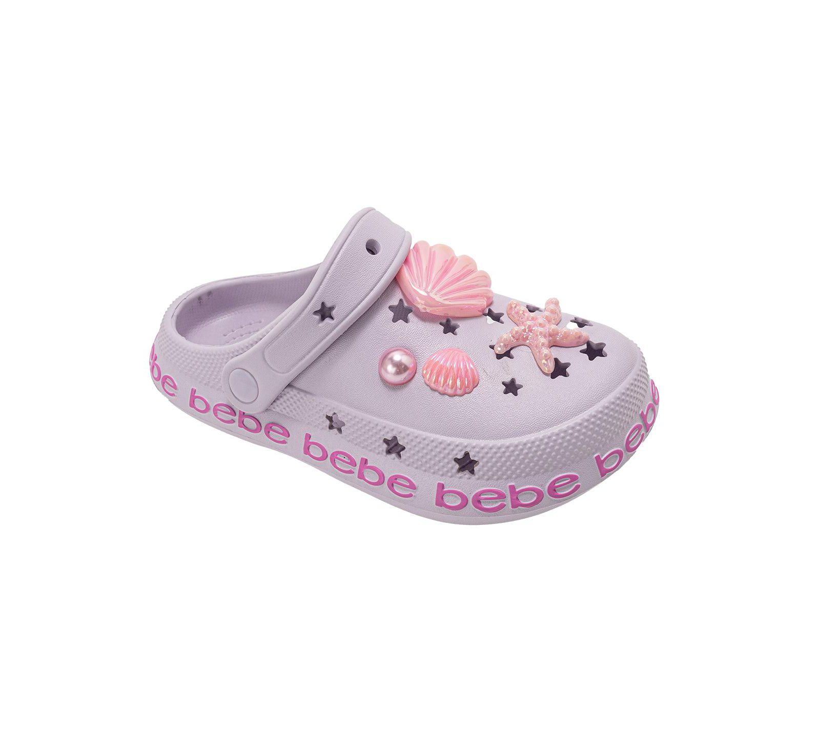 Bebe Big Girls Lightweight EVA Clogs Slip - On Comfy Shoes with Sea Life Charms