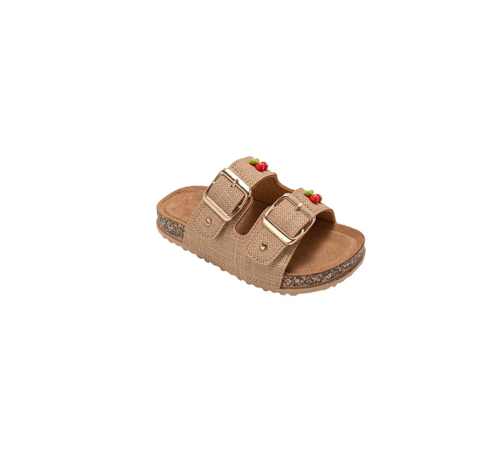 Bebe Girls Sandals - Comfortable, Easy Slide-On with Cherry Charm Detail