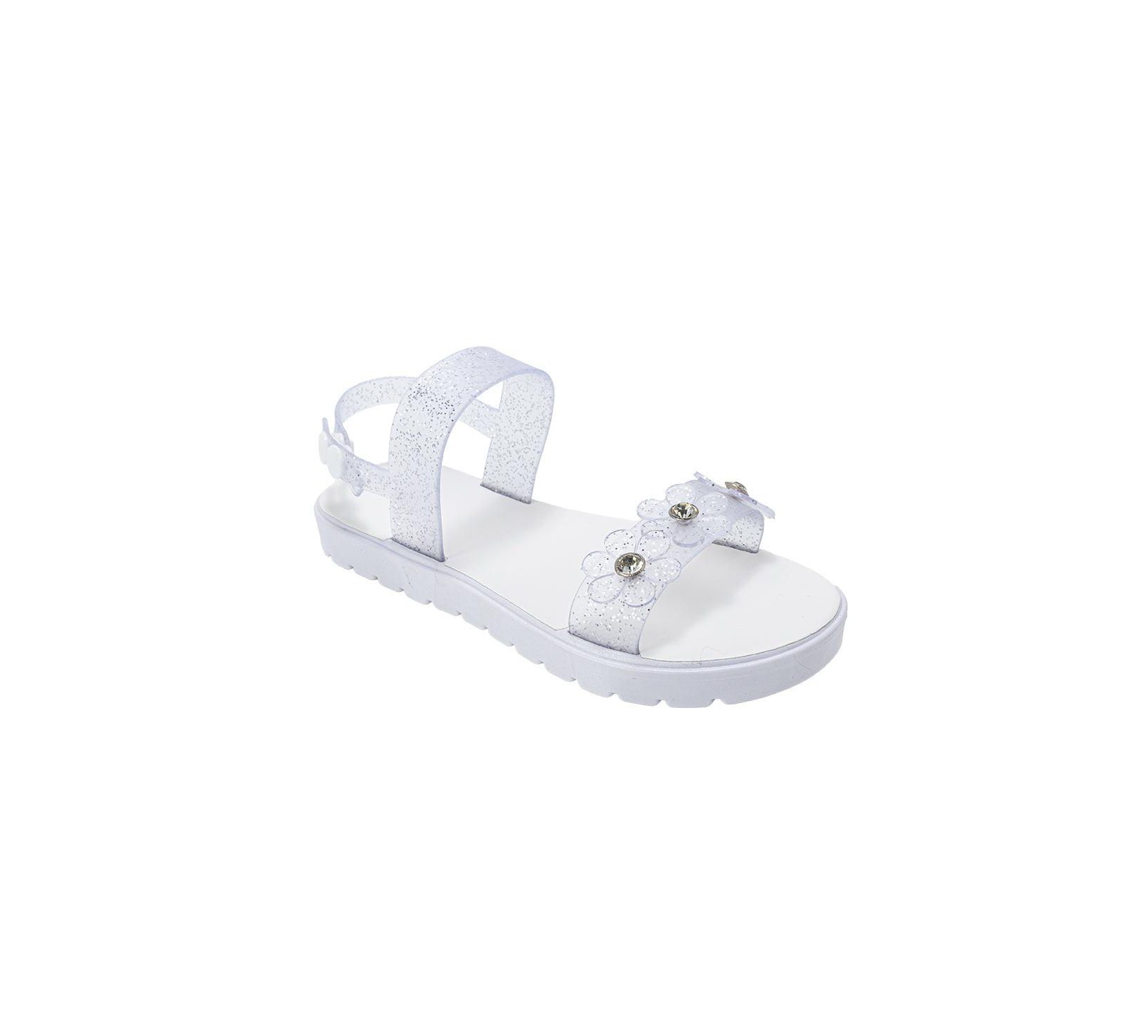 Bebe Girls PCU sandal with Glitter Flower snd RS