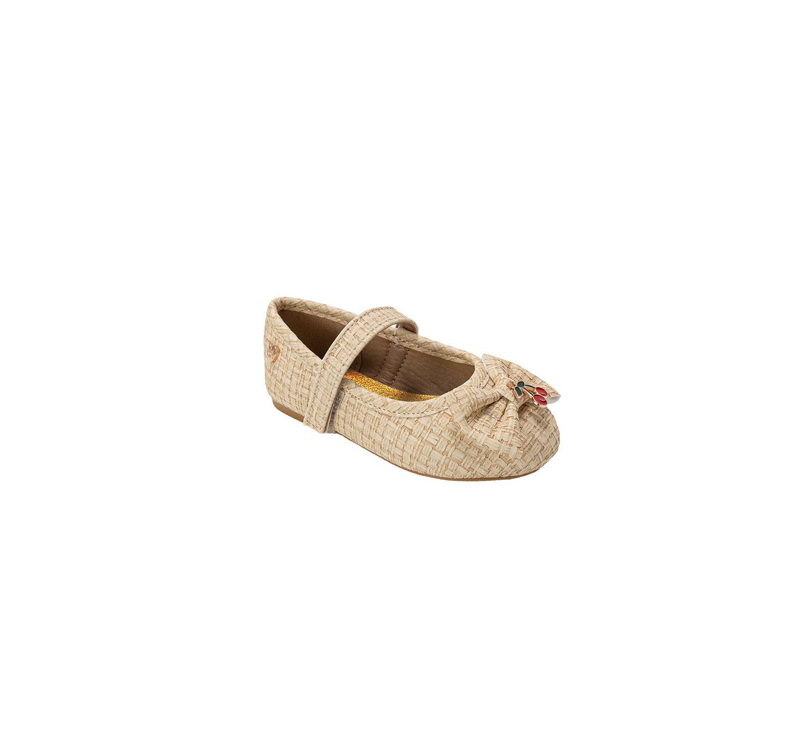 Bebe Big Girls Ballet Flat with Cherry Charm, Bow, and Heart Rivet