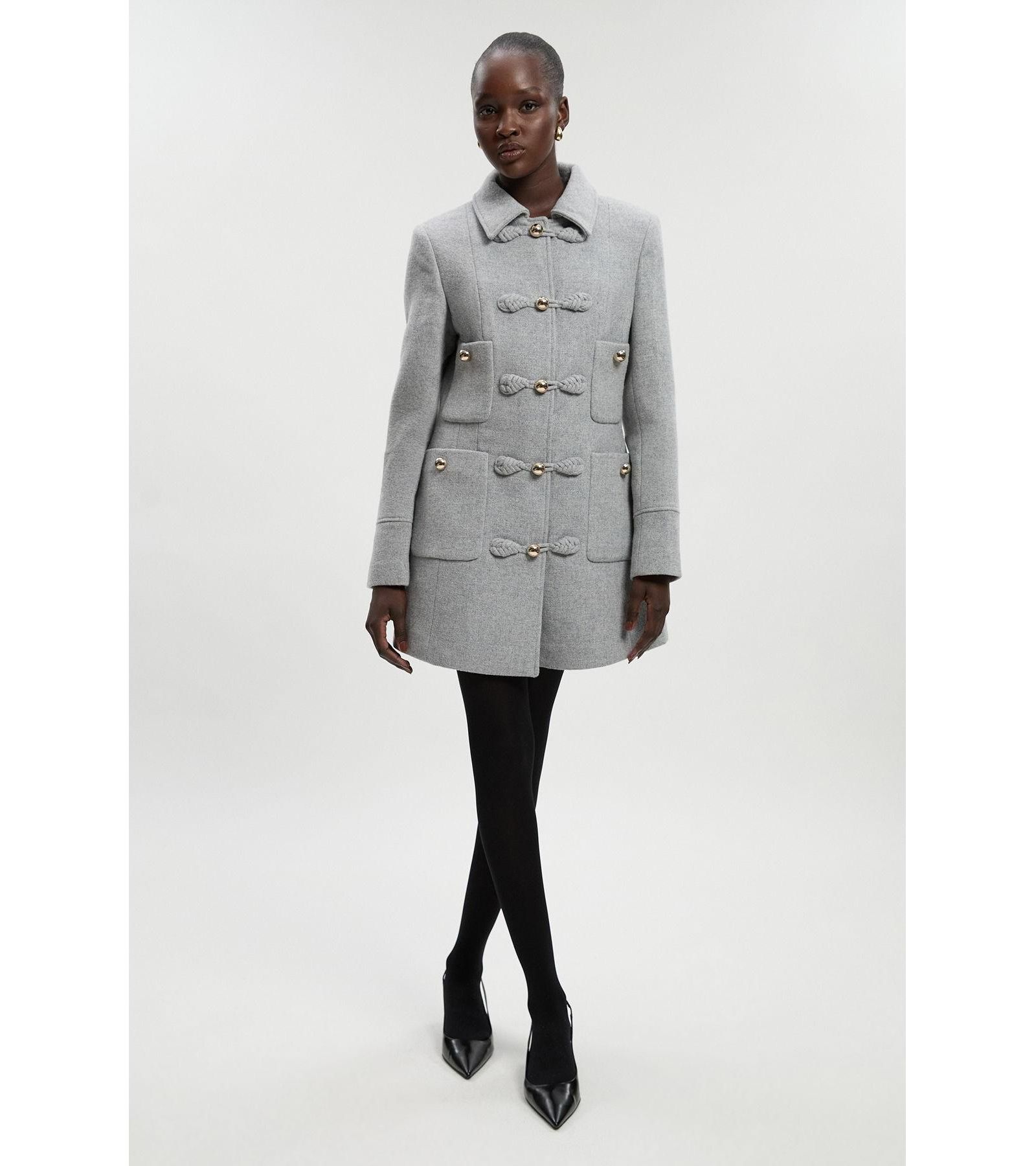 Karen Millen Women's Tailored Knot Detail Midi Coat