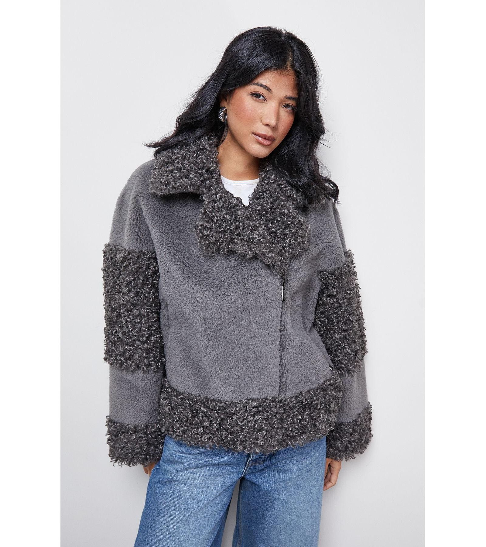 Куртка Warehouse Women's Faux Fur Mix Zip Through