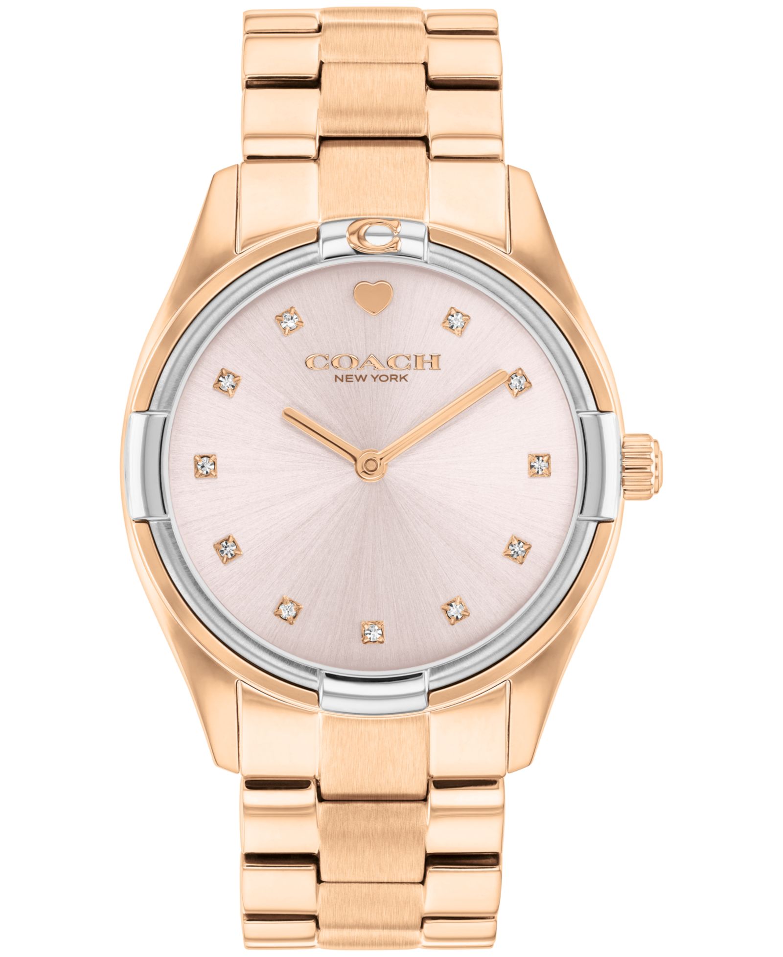 COACH Women's Brooks Rose Gold-Tone Stainless Steel Bracelet Watch 34mm
