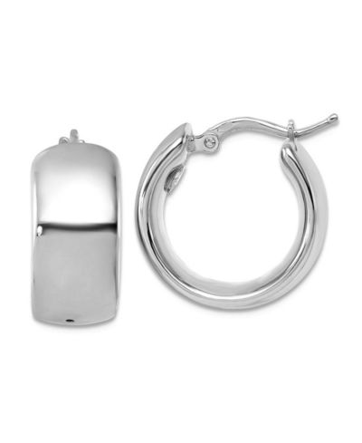 Curata Jewelry Solid 18k Yellow or White Gold Italian 19x9mm Wide Round Hoop Earrings