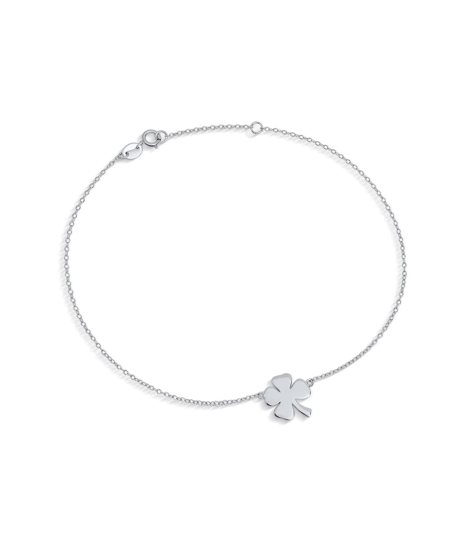 Серебряная регулируемая цепочка Bling Jewelry с подвеской в виде клевера