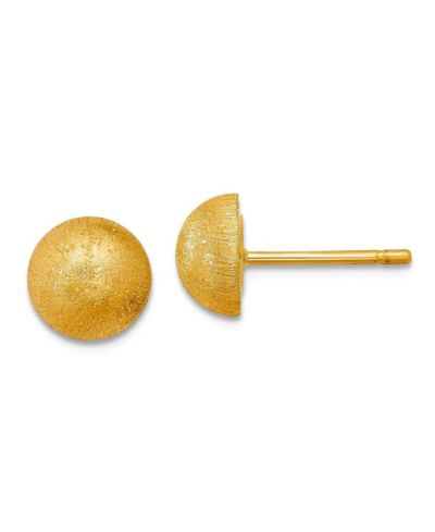 Серьги-пусеты Curata Jewelry 18k Yellow, White or Rose Gold Italian 8mm Textured Half Round Button