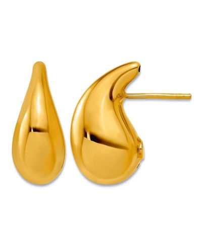 Серьги-подвески Curata Jewelry из цельного желтого золота 18k итальянские 20x9.4mm объемные слезы
