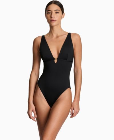 Lauren Ralph Lauren Women's Tall Triangle One-Piece Swimsuit