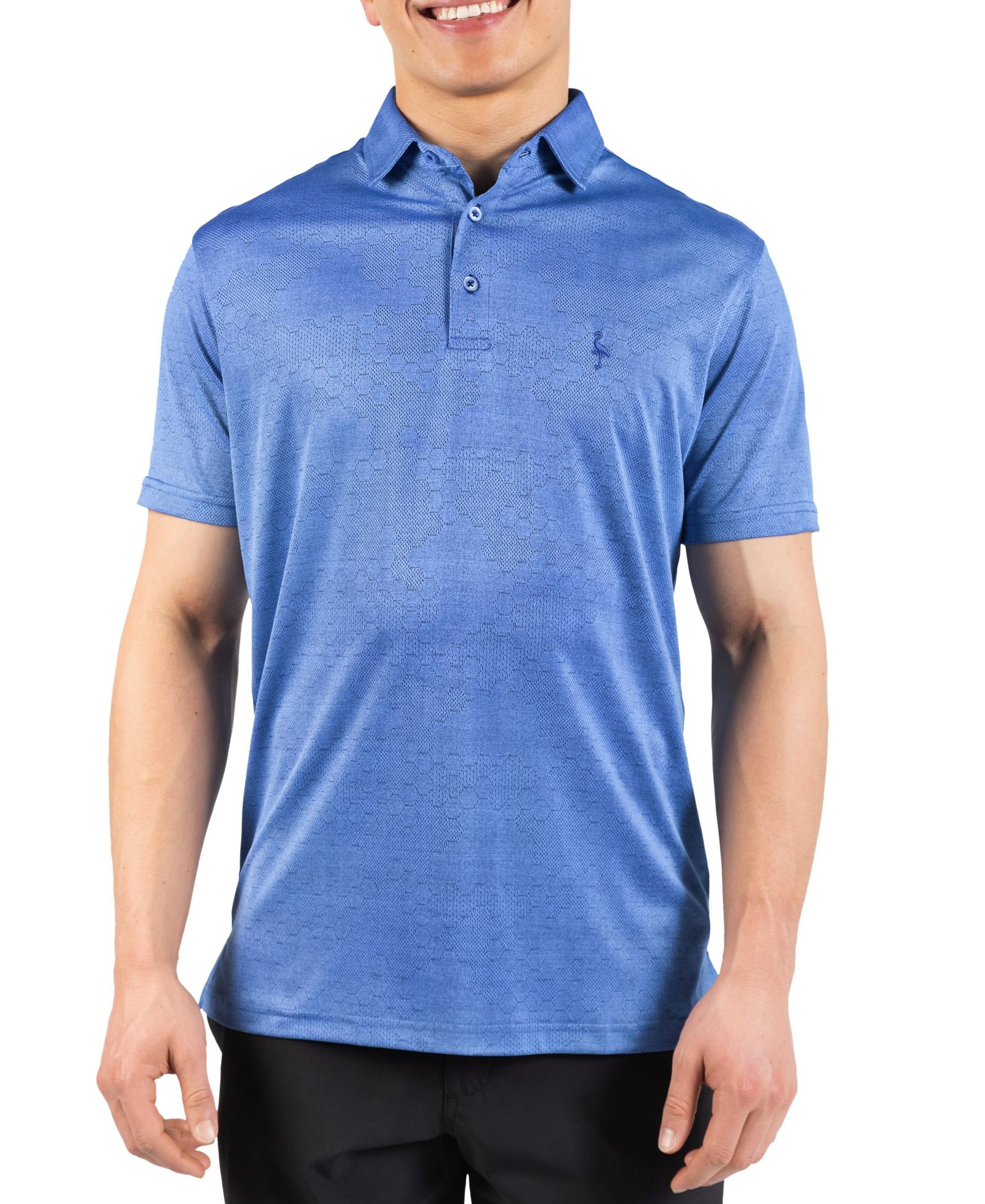 Tailorbyrd Men's Honeycomb Jacquard Textured Performance Polo