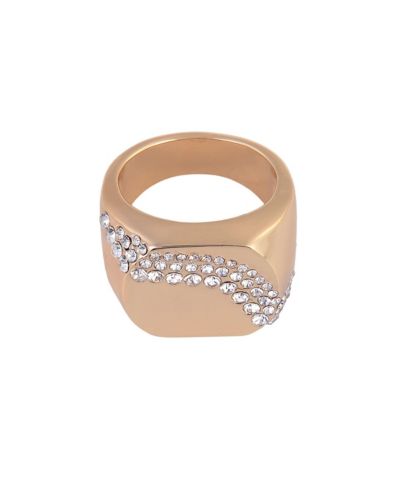 Кольцо Laundry by Shelli Segal Gold Tone Square с кристаллами