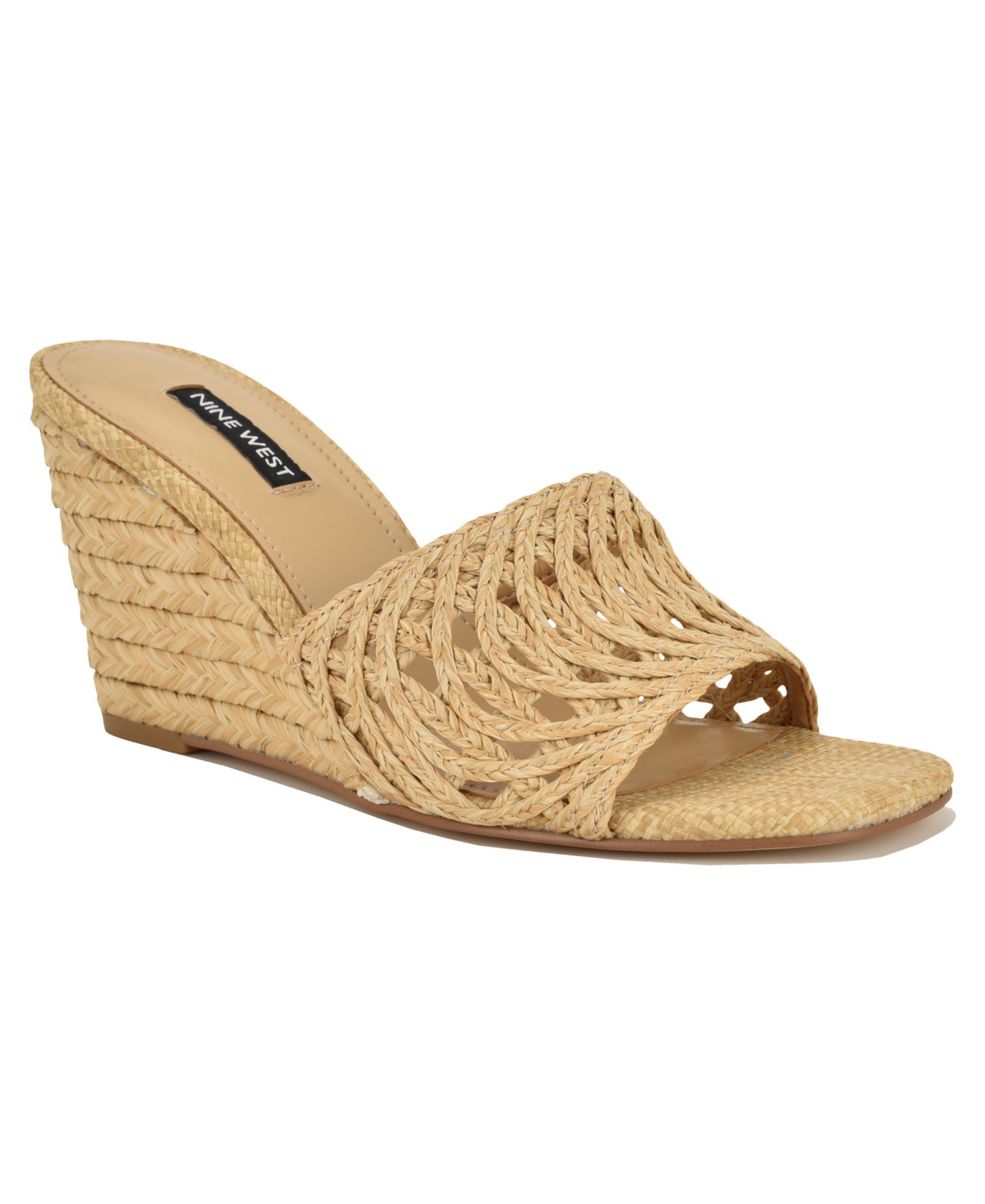 Nine West Women's Nimma Woven Slip-On Wedge Sandals
