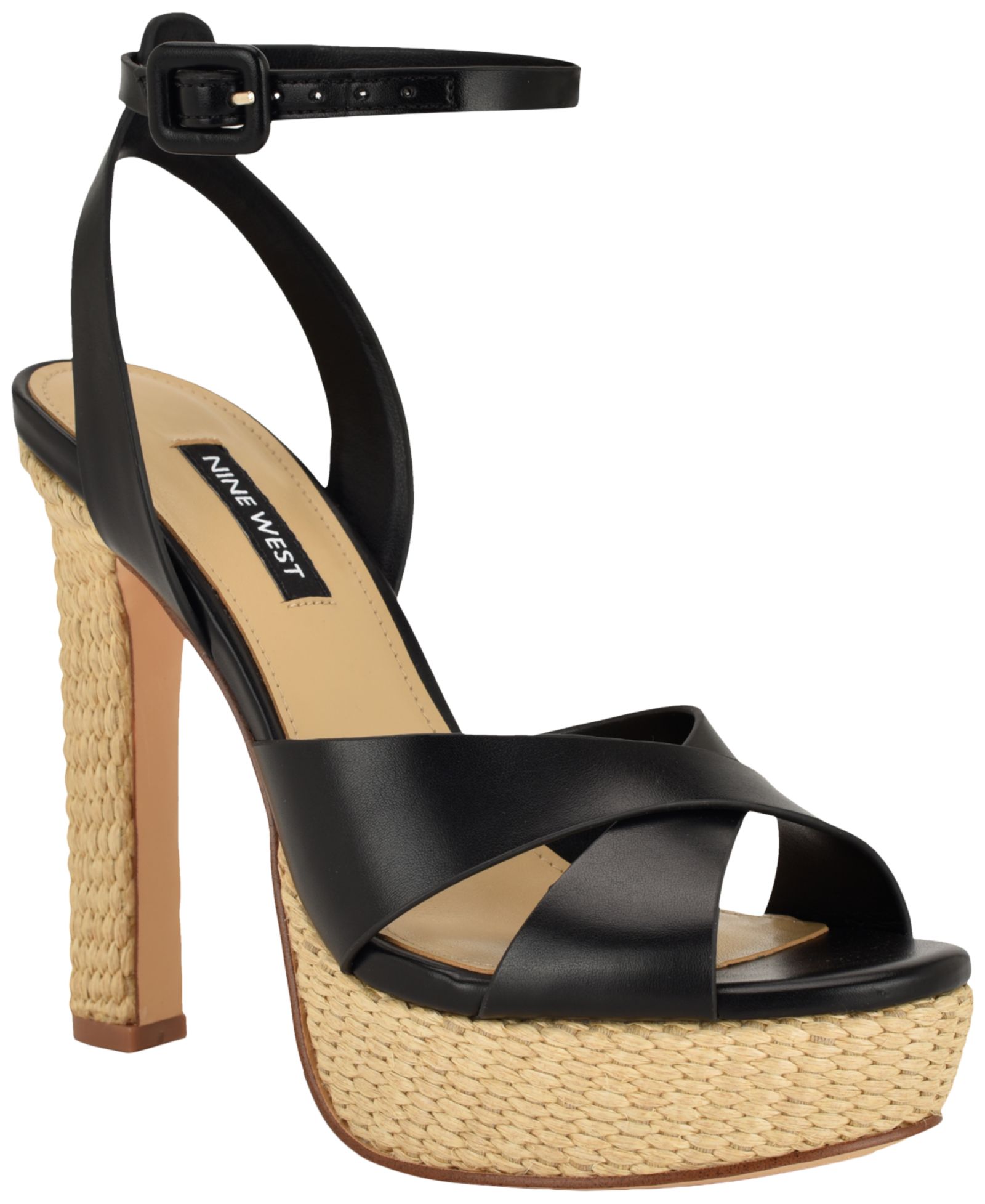 Nine West Женские сандалии-платформы Weston Criss-Cross с высоким каблуком