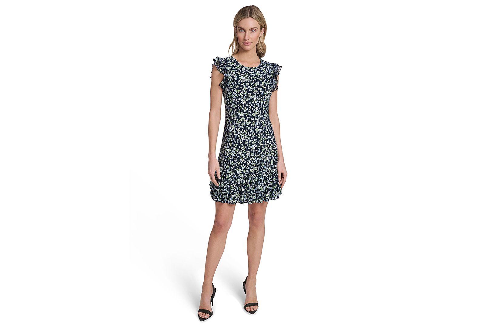 Tommy Hilfiger Женский Short Jersey with Flutter-Sleeve and Bottom Shift Dress