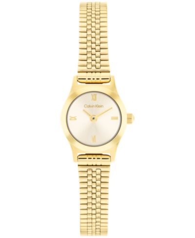 Calvin Klein женские часы CK Contemporary Gold Tone Stainless Steel, 18mm