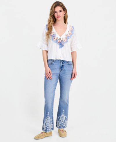 Джинсы And Now This Petite Embroidered Bootcut