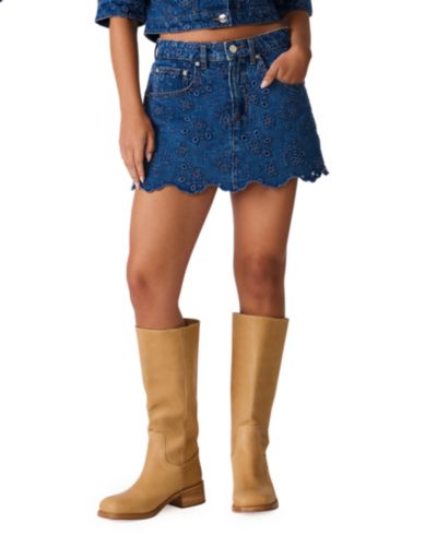 Steve Madden Женская юбка-шорты Delilah Eyelet Non-Stretch