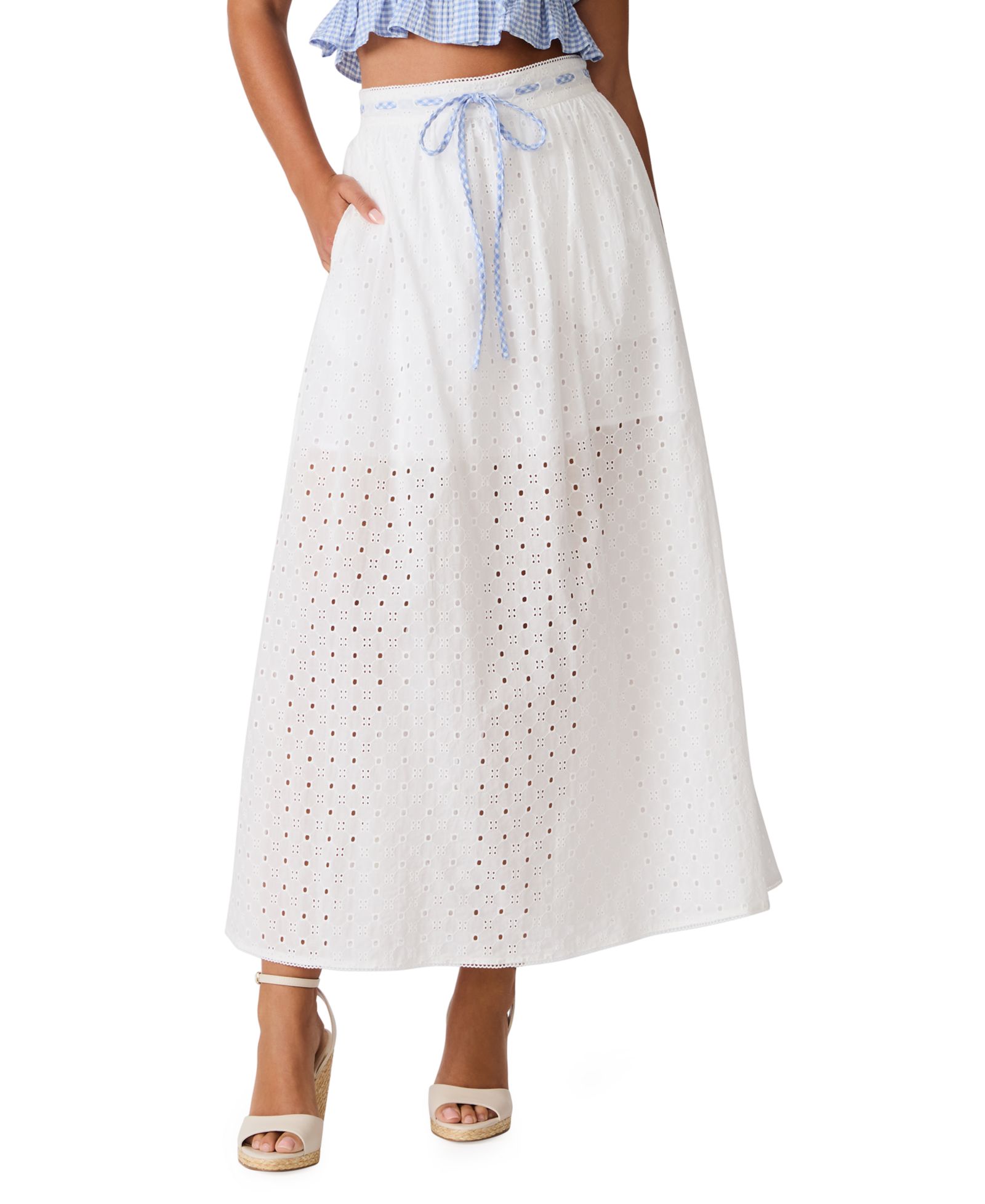Женская юбка Steve Madden Zana Loose-Fit Eyelet