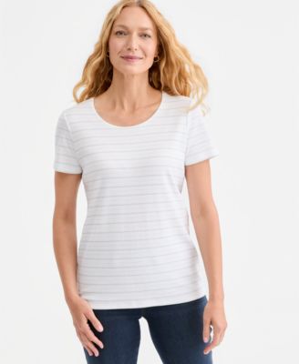 Style & Co Women's Printed Short-Sleeve Scoop-Neck Top, Macy's Exclusive