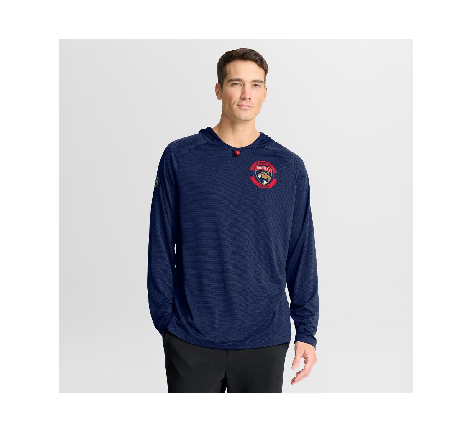 Fanatics Men's Navy Florida Panthers Authentic Pro Rink Raglan Hoodie