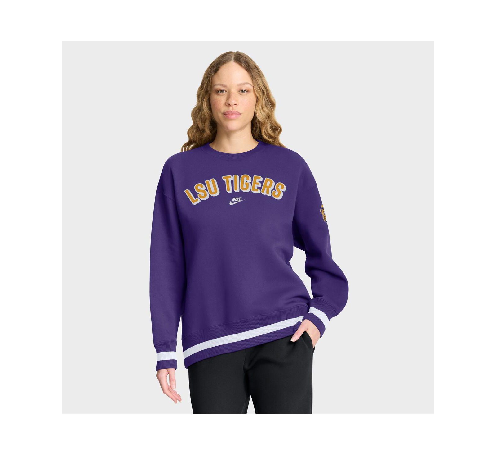 Женская оверсайз толстовка Nike LSU Tigers Legacy Phoenix фиолетового цвета