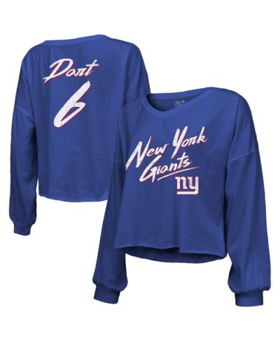 Женская футболка Majestic Threads Jaxson Dart Long Sleeve с логотипом New York Giants