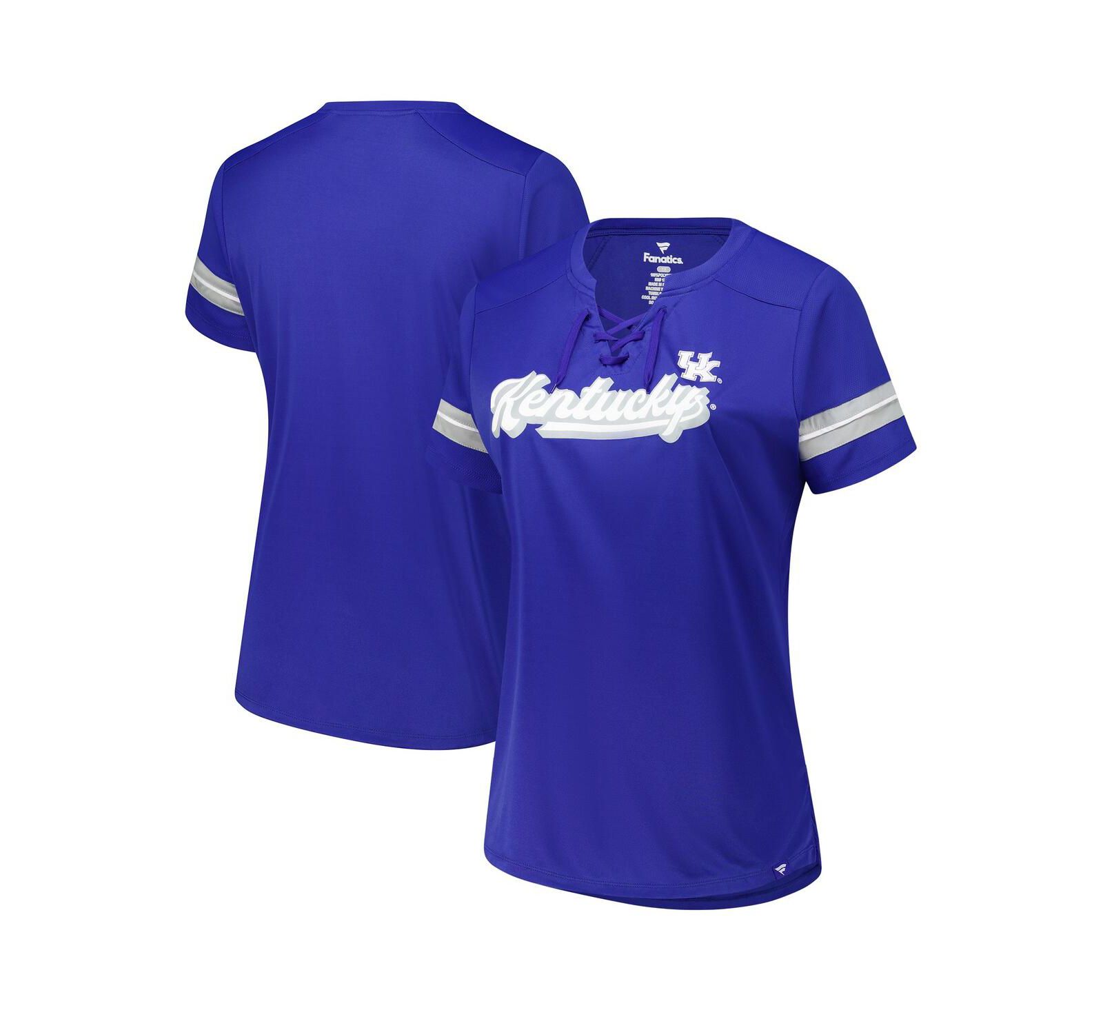 Fanatics Women's Royal Kentucky Wildcats Plus Size Overtime Readiness Lace-Up T-Shirt
