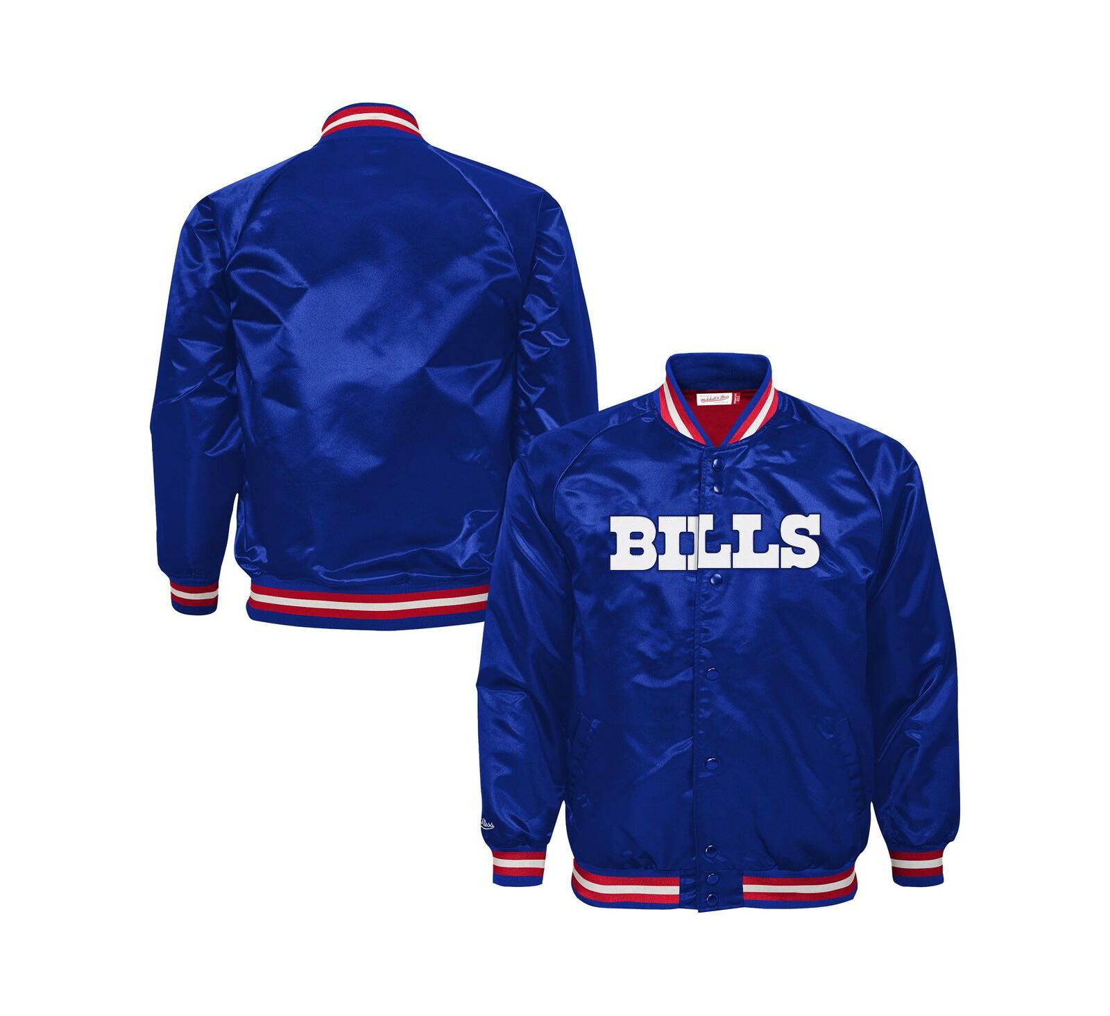 Куртка Mitchell & Ness Big Boys and Girls Royal Buffalo Bills Lightweight Full-Snap Satin