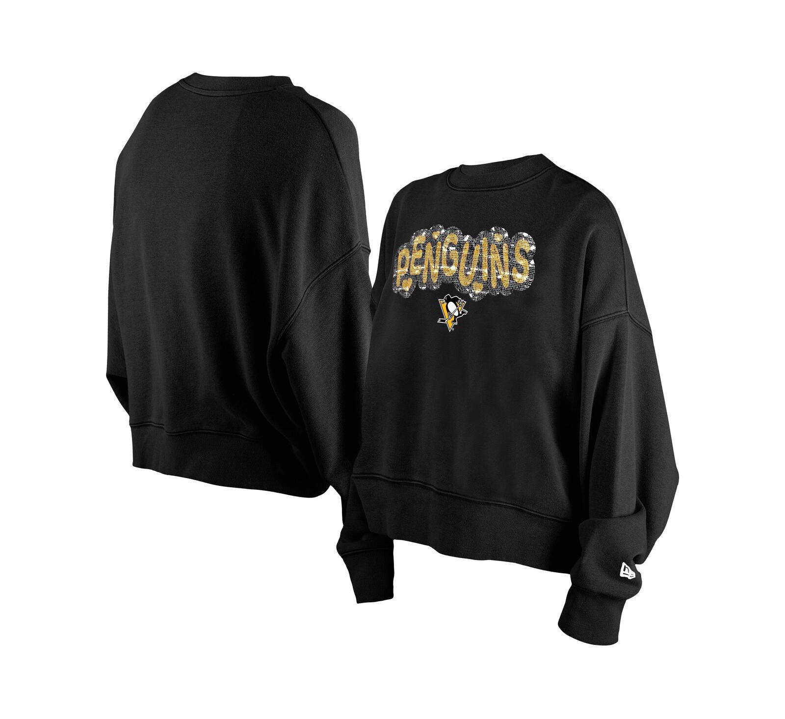 New Era Детская толстовка с пайетками Pittsburgh Penguins, Черная