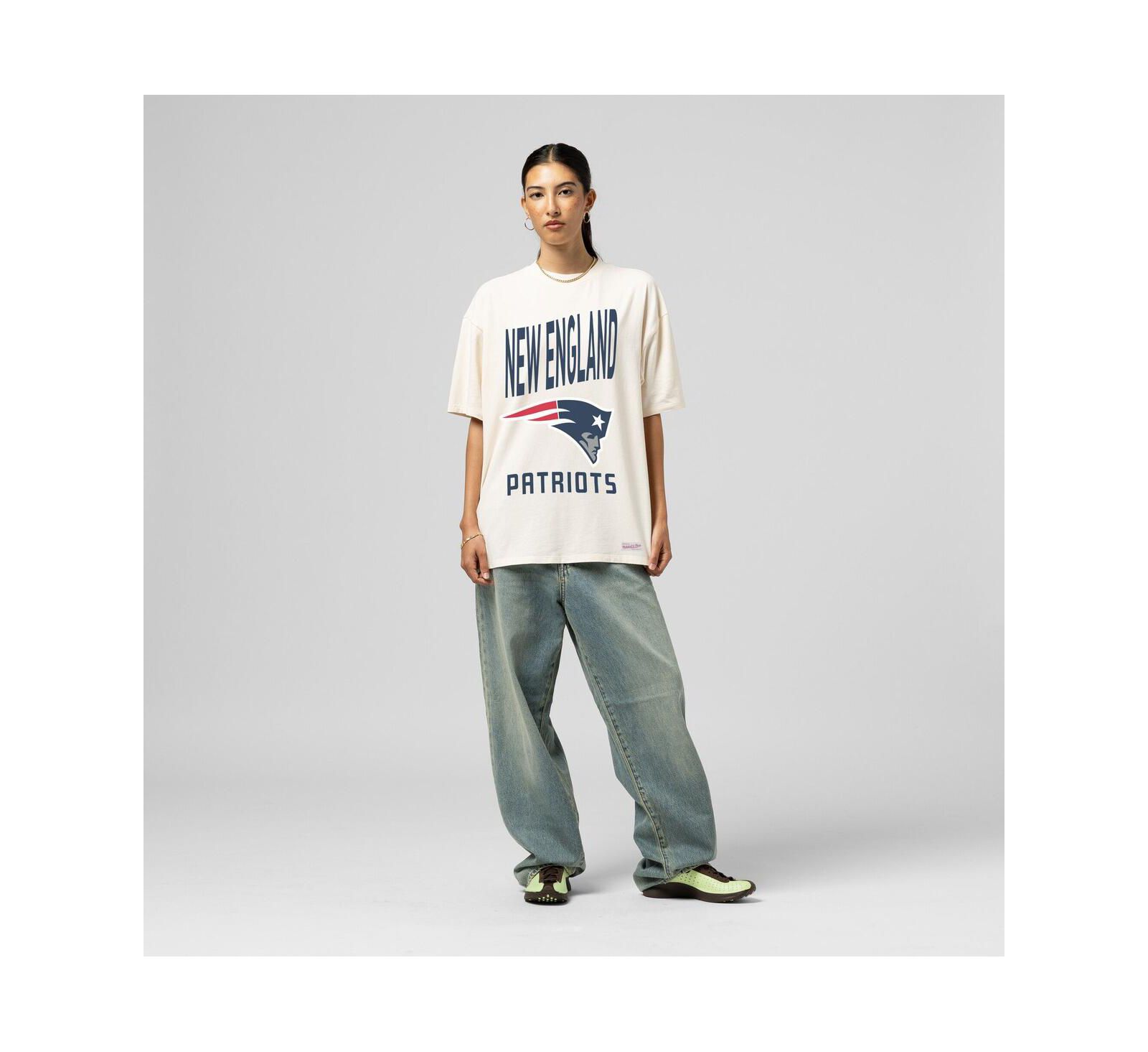 Mitchell & Ness Женская футболка-пуловер New England Patriots Logo Rise Boyfriend Cream