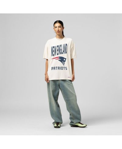 Mitchell & Ness Женская футболка-пуловер New England Patriots Logo Rise Boyfriend Cream