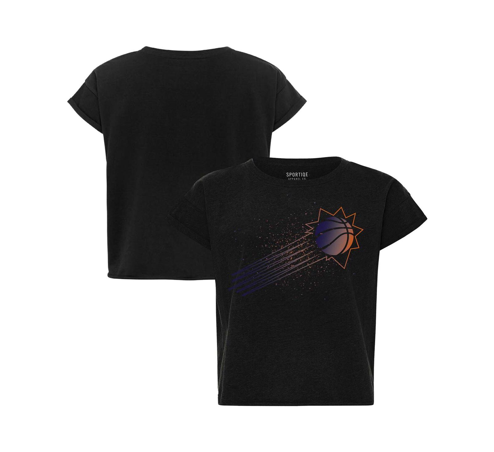 Sportiqe Женская футболка Phoenix Suns Black Cropped Genuine Issue Collection Alana