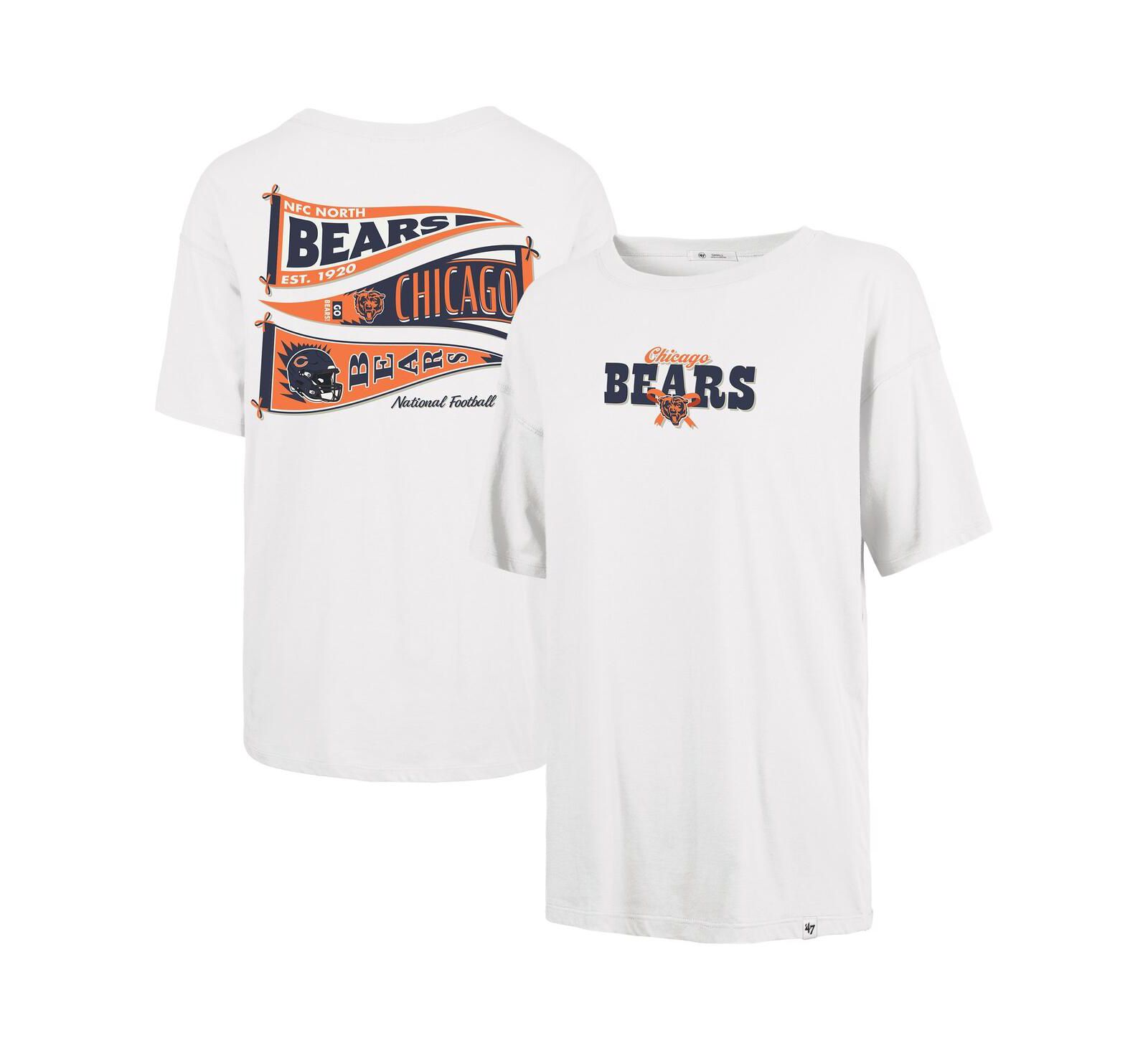 '47 Brand Женская белая футболка Sadie Chicago Bears Bow Banner
