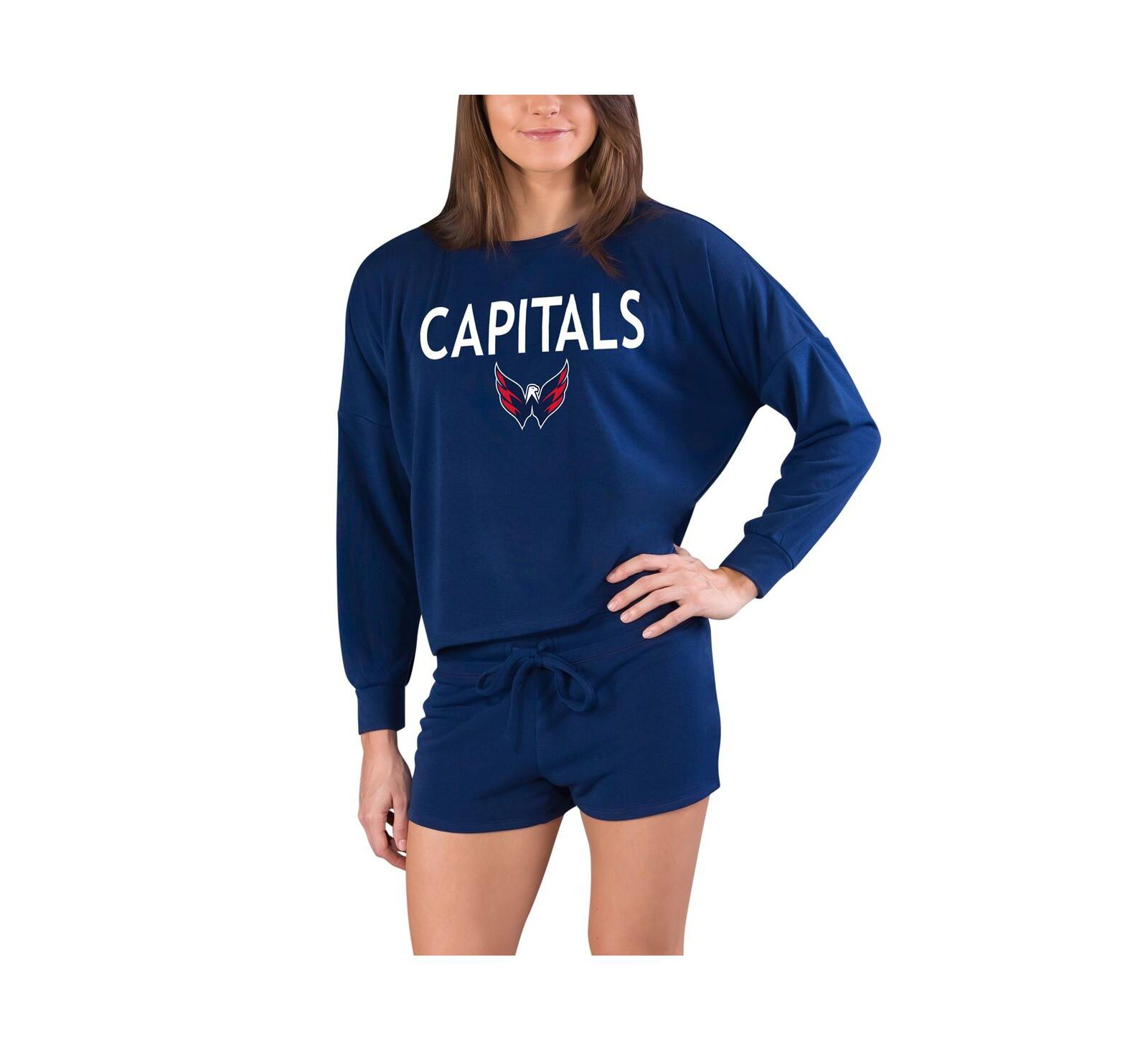 Concepts Sport Women's комплект из топа с длинным рукавом и шорт Washington Capitals