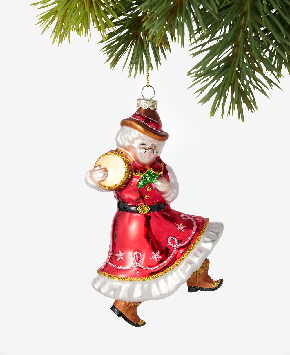 Holiday Lane Texas Mrs. Claus стеклянное украшение, эксклюзив Macy's
