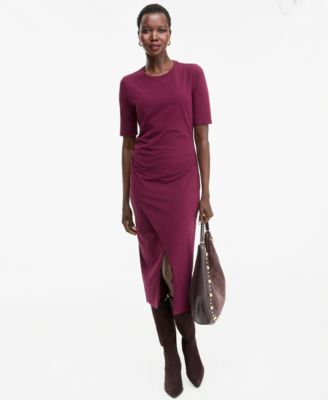 I.N.C. Women's Front-Slit Short-Sleeve Midi Dress, Macy's Exclusive