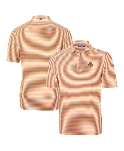 Cutter & Buck Мужская поло футболка Tennessee Volunteers Vault DryTec Virtue Eco Pique Stripe Orange