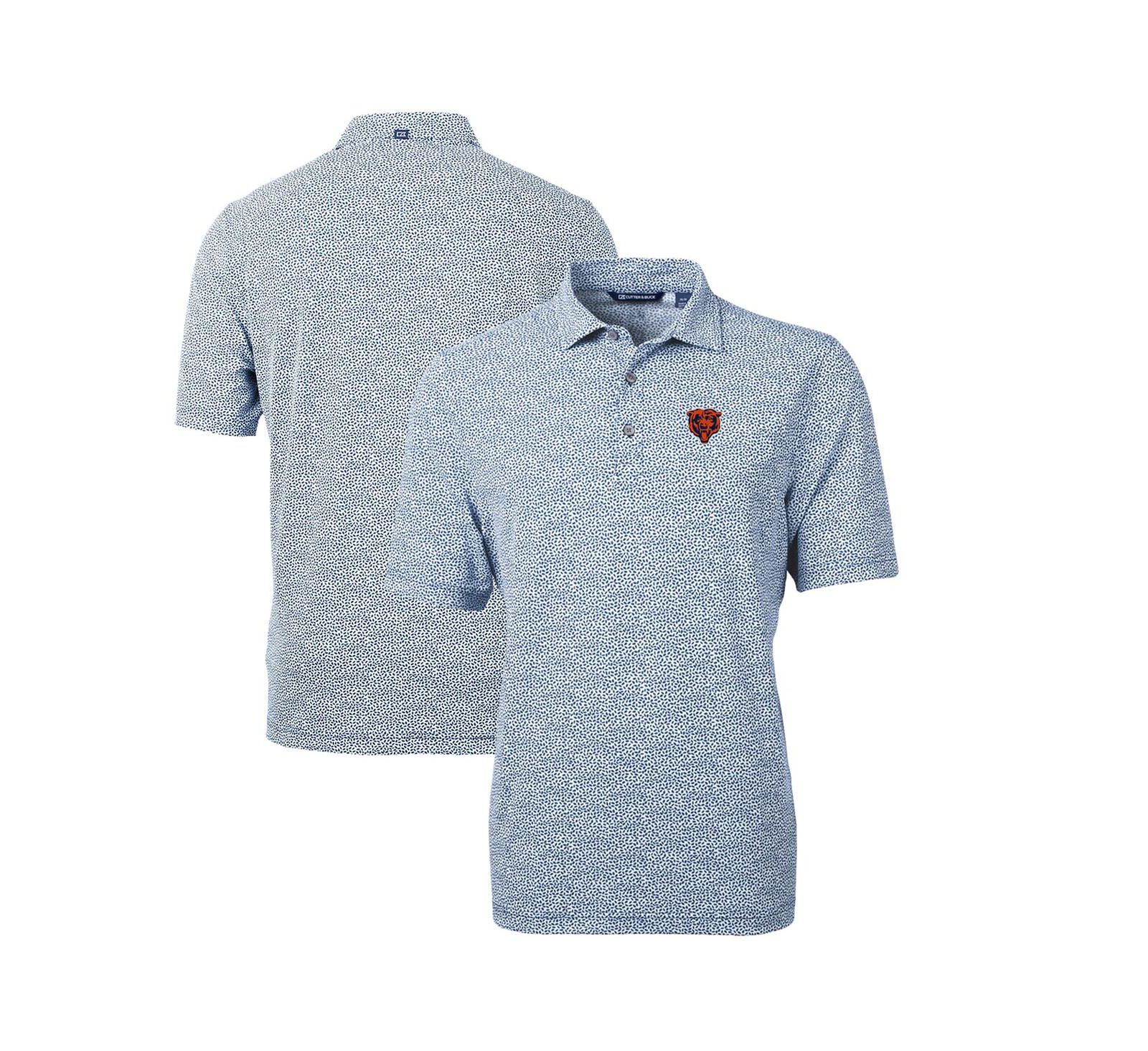 Cutter & Buck Men's Navy Chicago Bears Throwback Logo Virtue Eco-Pique Botanical Polo Shirt