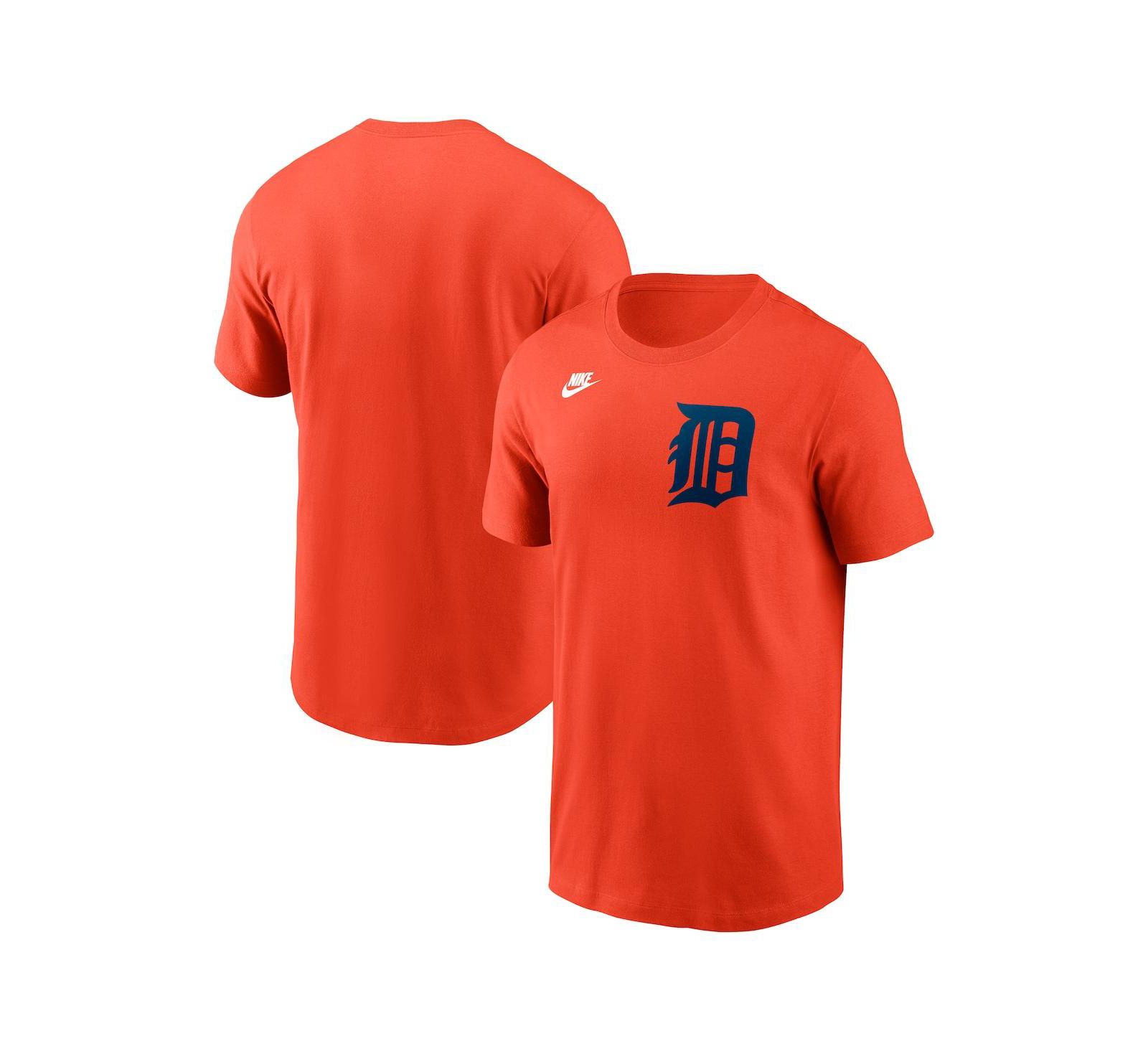 Nike Men's Orange Detroit Tigers Cooperstown Wordmark T-Shirt