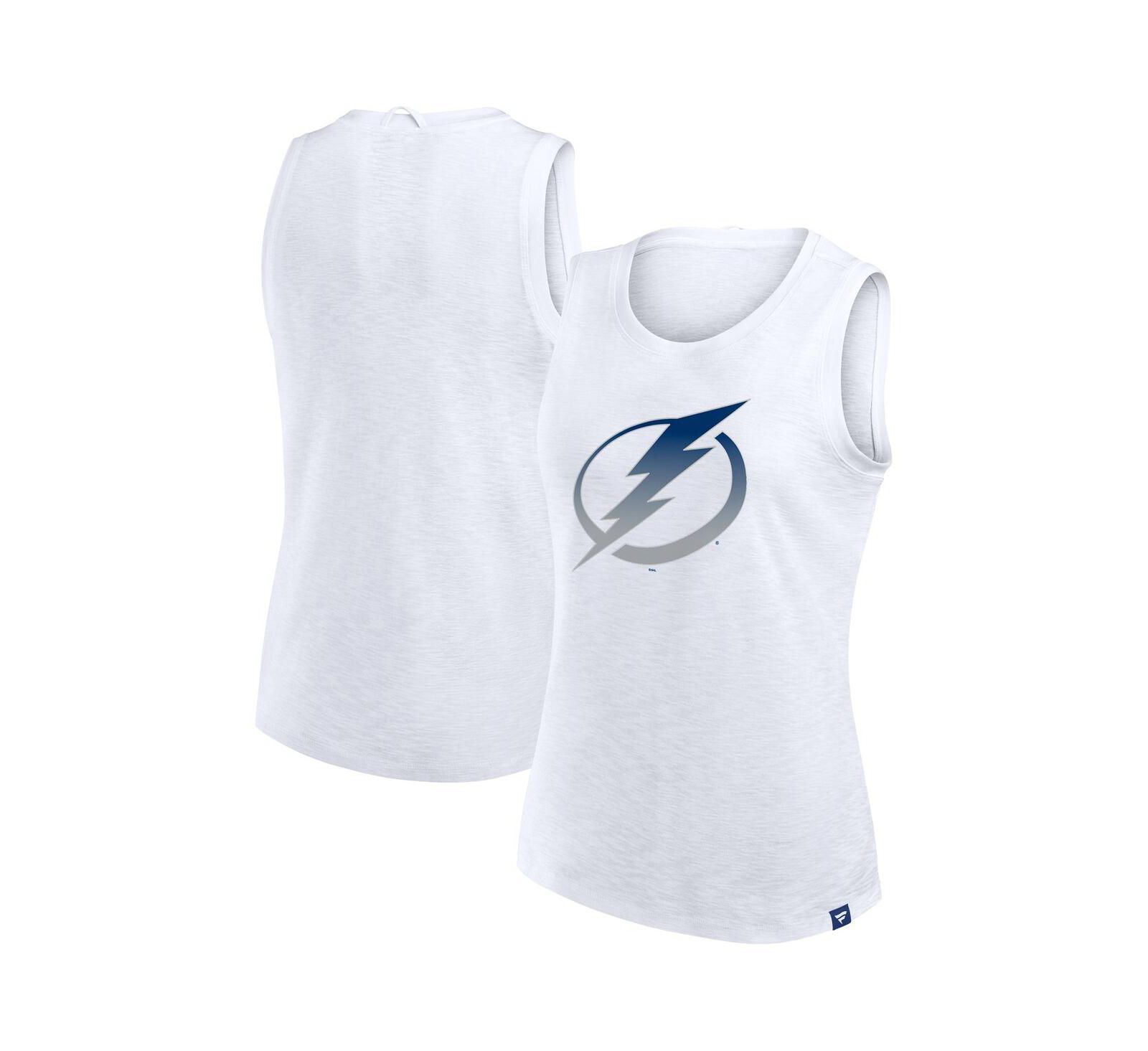 Fanatics Women's White Tampa Bay Lightning Slub Tank Top