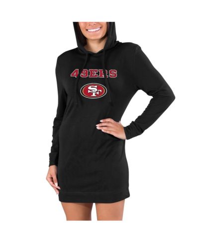 Женская ночная рубашка Concepts Sport San Francisco 49ers Black Long Sleeve Hoodie