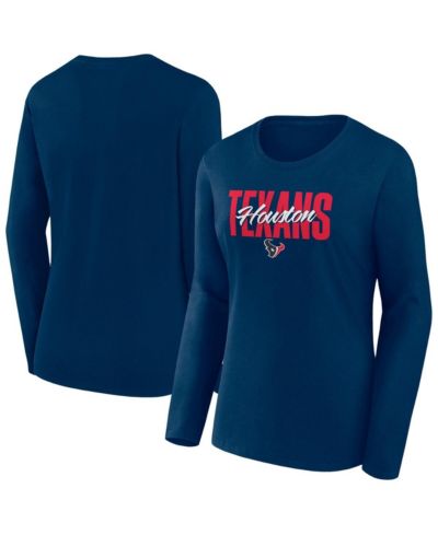 Fanatics Women's Navy Houston Texans Long Sleeve Scoop Neck T-Shirt