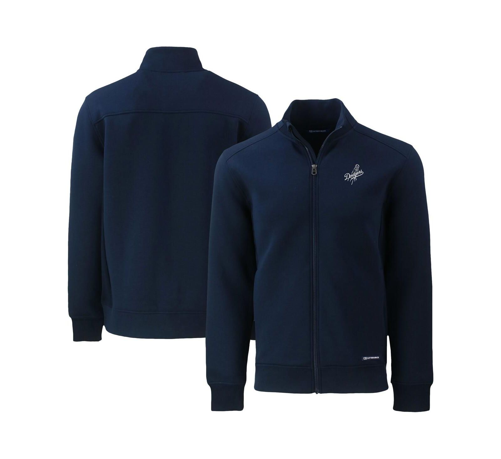 Cutter & Buck Мужской темно-синий джерси Roam Eco Tri-Blend с полной молнией Los Angeles Dodgers