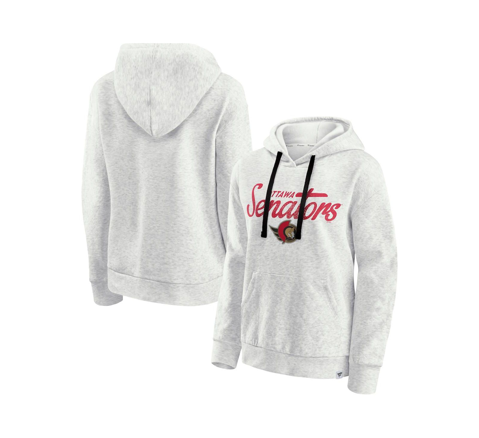 Женская толстовка Fanatics Women's Oatmeal Ottawa Senators True Classics Quilted Pullover