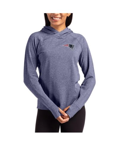 Женский свитшот-худи Cutter & Buck Heather Navy New England Patriots Primary Logo Adapt Knit Raglan Pullover