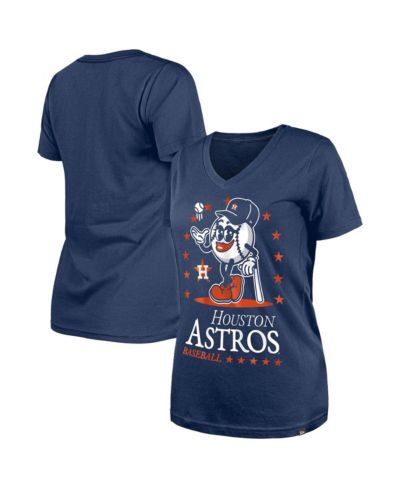 New Era Женская футболка V-образный вырез Little Miss 2, темно-синий цвет, Houston Astros