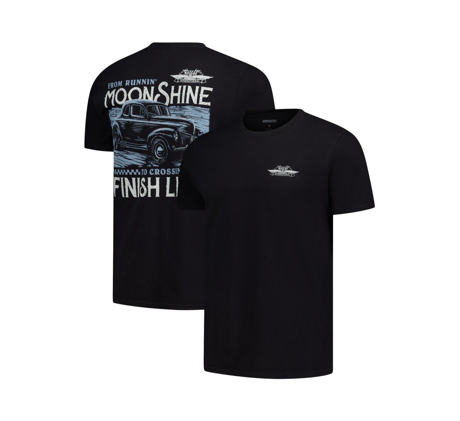 Мужская футболка Checkered Flag Sports Black NASCAR 2-Spot Moonshine Finish Line