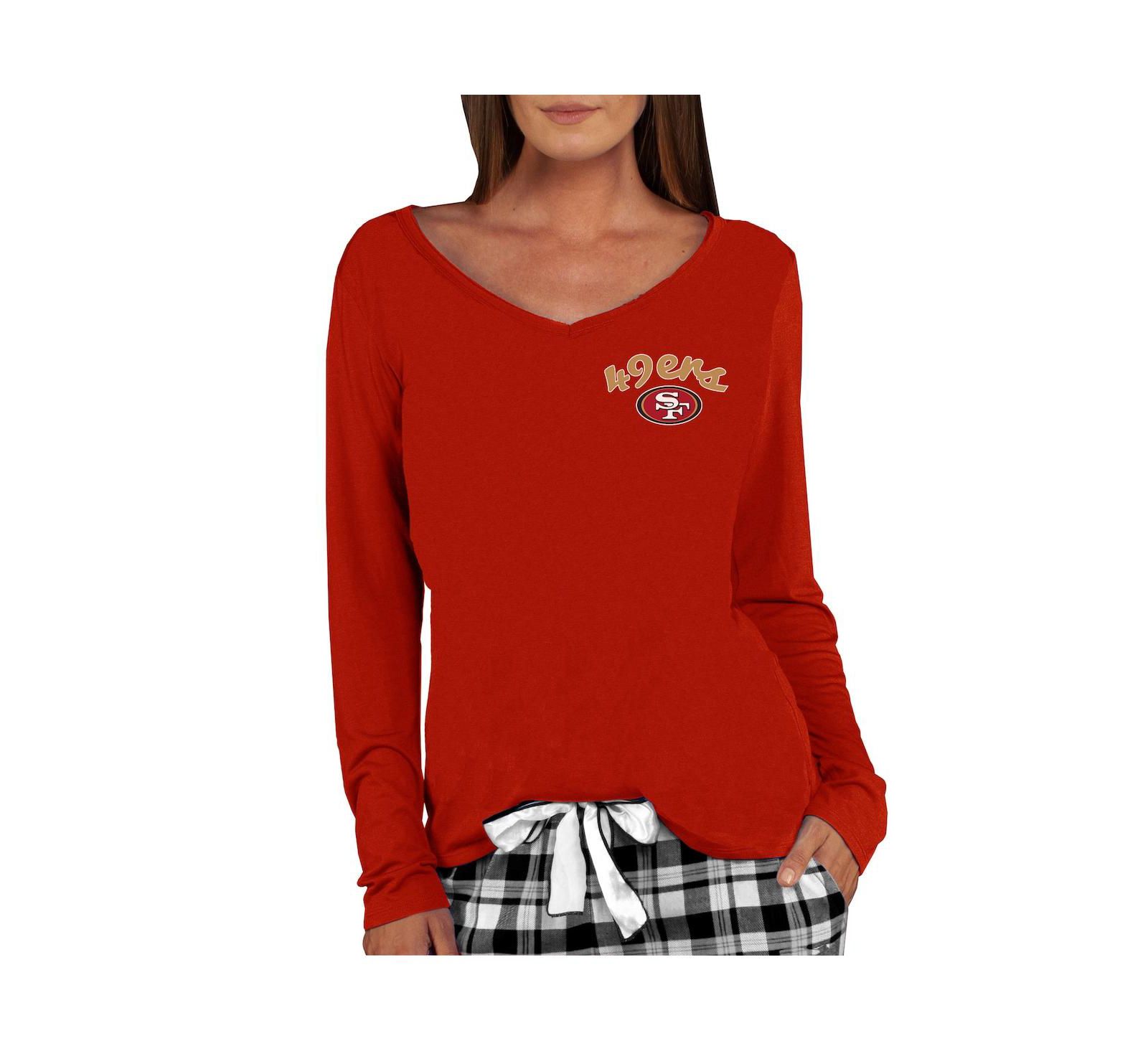 Женский спортивный топ Concepts Sport San Francisco 49ers Marathon Knit с длинными рукавами, ярко-алый