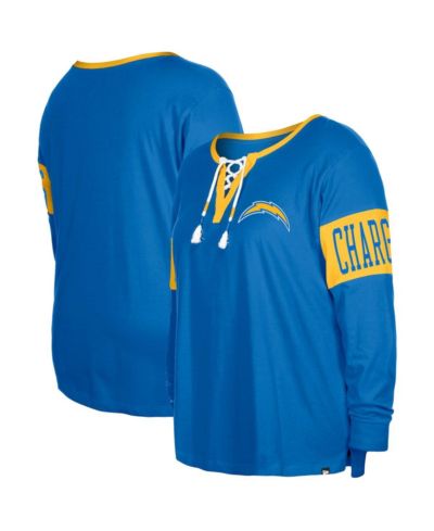 New Era Женская футболка Plus Size с длинным рукавом Powder Blue Los Angeles Chargers