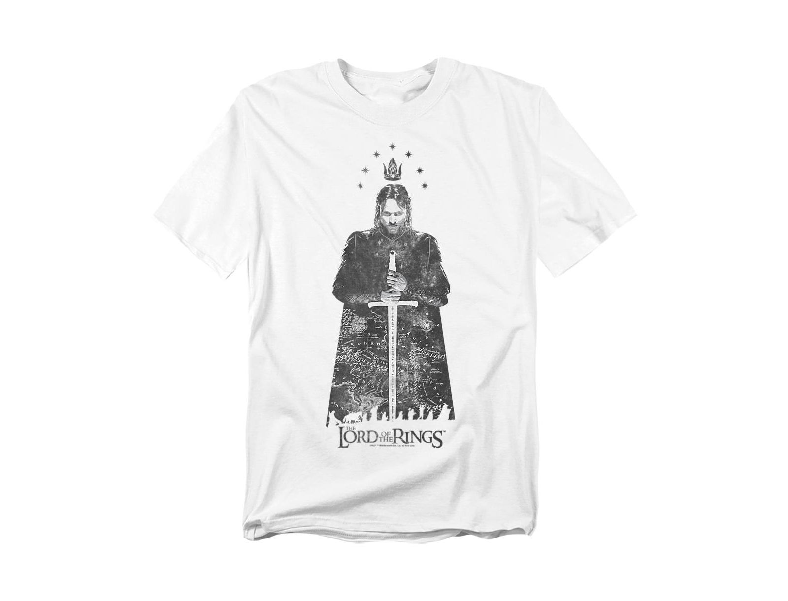 Lord Of The Rings Men's Aragorn Map Fellowship T-Shirt