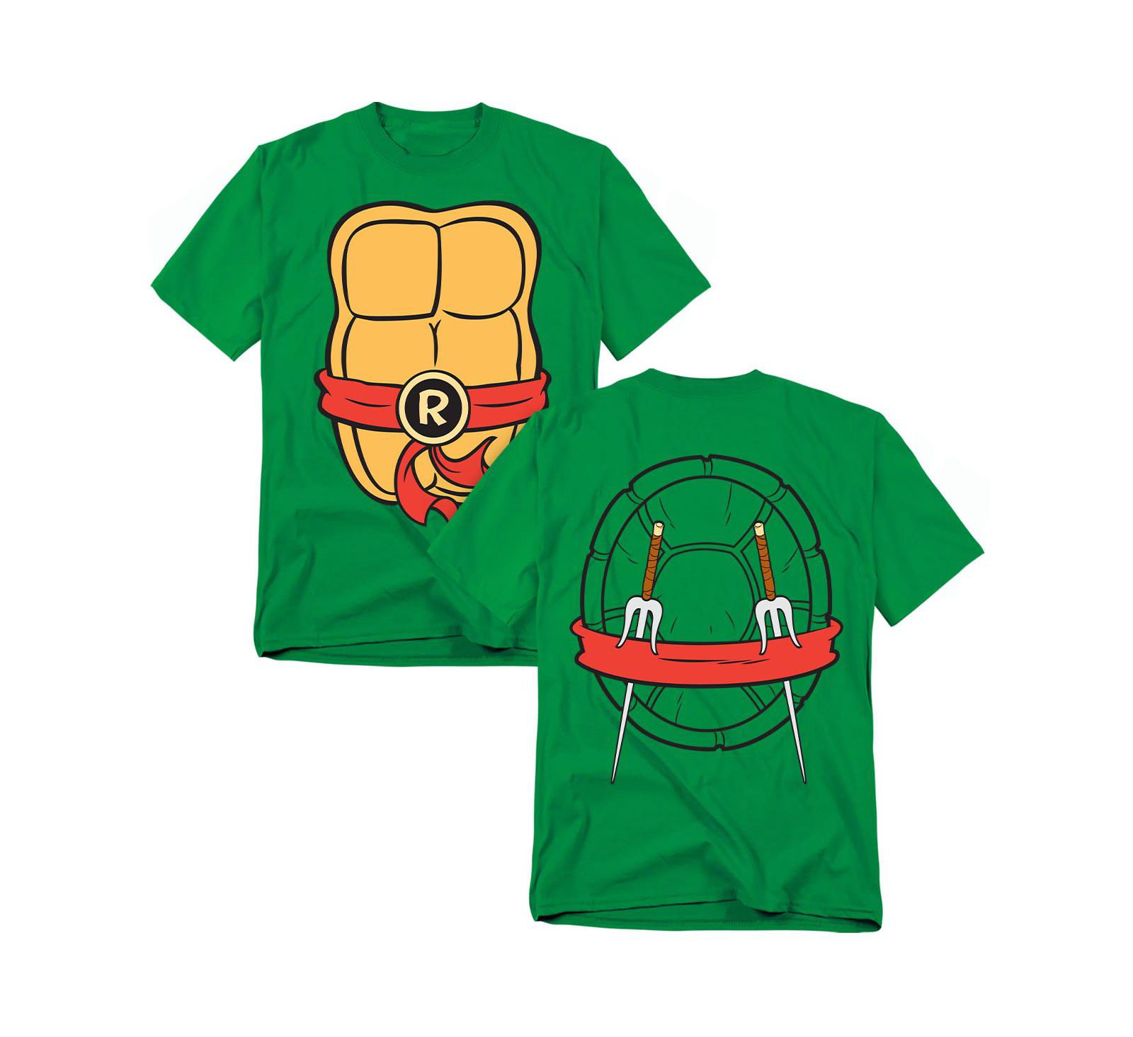 Teenage Mutant Ninja Turtles Men's Raphael Shell Front Back T-Shirt
